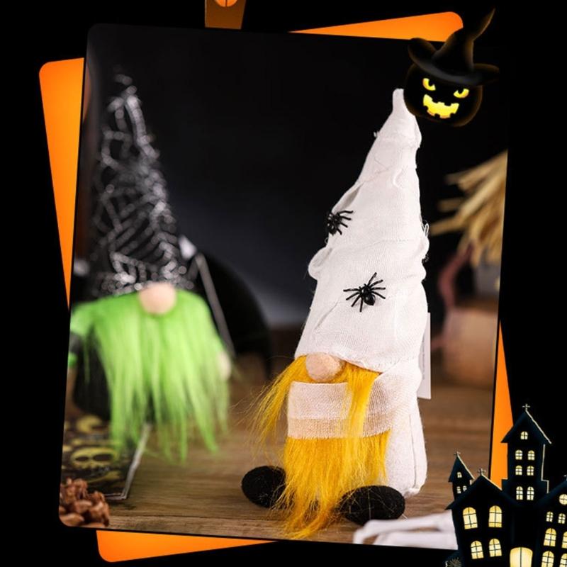 Witch Bat Facelesses Old Man Doll for Home Decoration Stylish Halloween Theme Accessories Festives Party Ornament