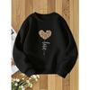 European Sizes Kids' Round Neck Hoodie Fashion Print Versatile Top