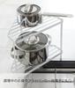 Yamazaki Kitchen Corner W34 X X 2 Stove Back Pot 7453 Rack, White, Approx. D22.5 H29cm, Tower, Tiers, Rack, Holder,