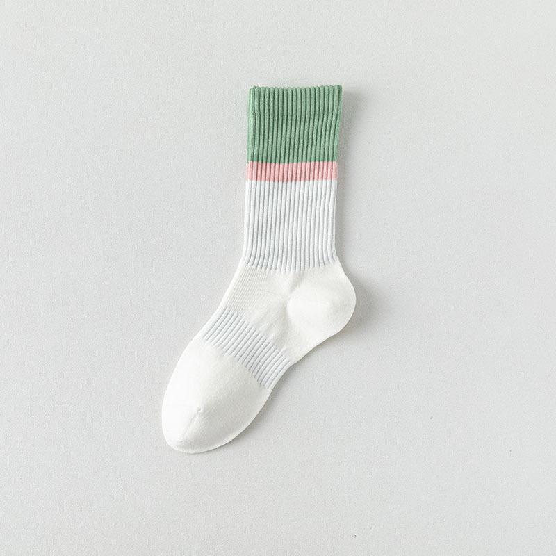 Women's Spring and Autumn Match Color All Kinds of Suction Sweat Breathable Boneless Sports Tube Cotton Socks