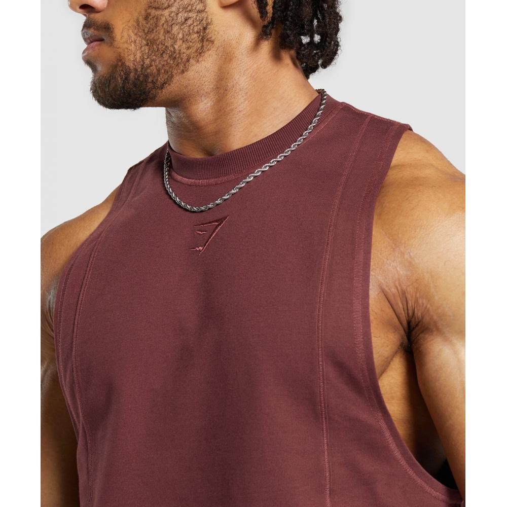 Gymshark Prémiové tílko s padajícími ramínky vínově hnědé A5a4w Rbqv