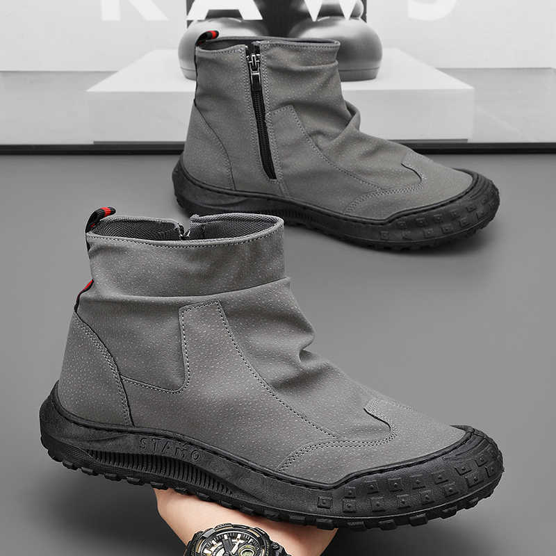 Modne szare wsuwane buty z wysoką cholewką Nowe buty Buty damskie Rozmiar 34 Sneakersy Sportowe Super Oferty Ciekawa technologia Specjalne zastosowanie
