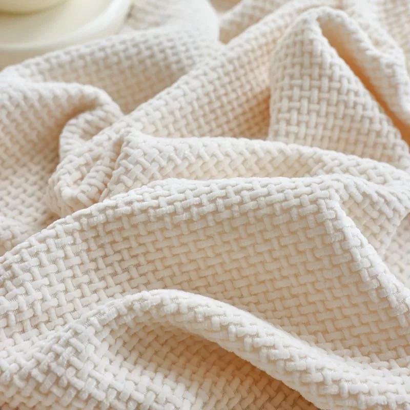 Soft Chenille Solid Color Couch Cover for Living Room Luxury Embroidery Sofa Cover Modern Simple Universal Non-slip Sofa Towel