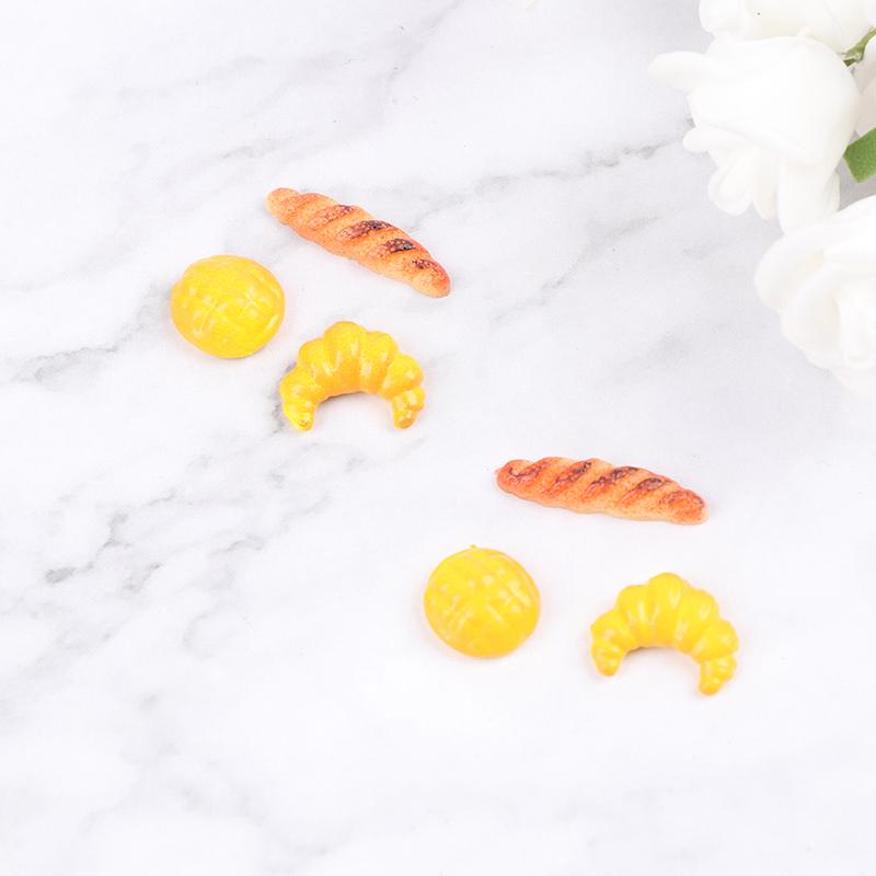 6Pcs/Set Dollhouse Doll House Croissant Pineapple Bun Miniature Food Kitchen Toy