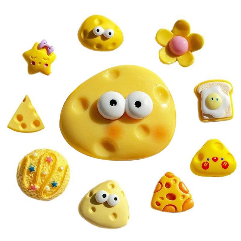 Cartoon-Käse-Harzschmuck, Handyhüllen-Abdeckung, Haarspangen-Aufnäher, DIY-Sahnekleber-Zubehör