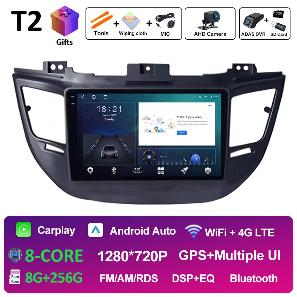 9 inch Android 14 For Hyundai Tucson IX35 3 2015 2016 2017 2018 Car Video Radio Multimedia Player QLED IPS Screen Head Unit WIFI