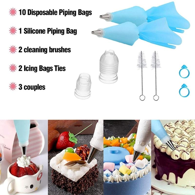 Cream Nozzle Set of 54 Cookie Mold Piping Bag Biscuit Butter Baking Tools Accessory Gift for Adult Beginners Starter