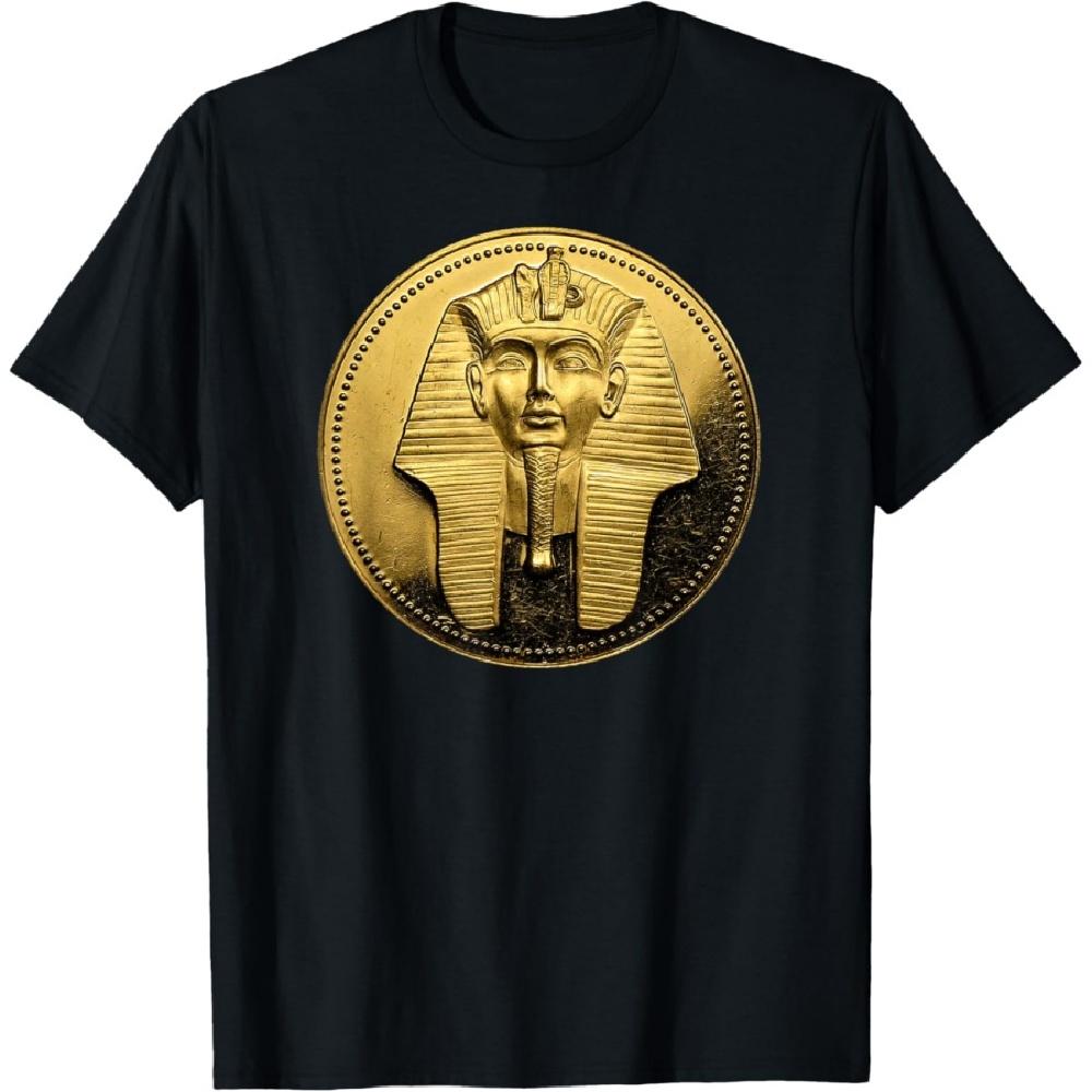 

Black Ancient Egyptian Golden Pharoah Coin King Tut T-Shirt S