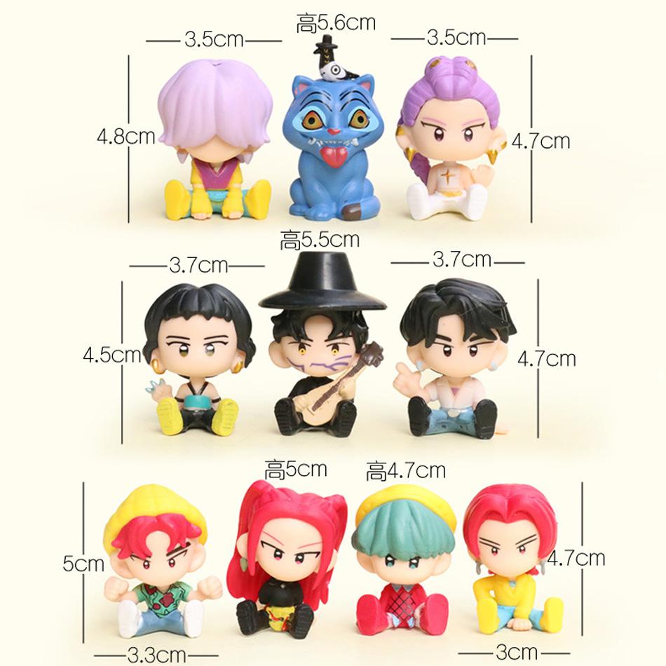 10pcs/set  Anime Kpop Demon Hunters Hunter Saja Boys High Appearance PVC Doll Boys Group Decorative Doll Christmas Gift