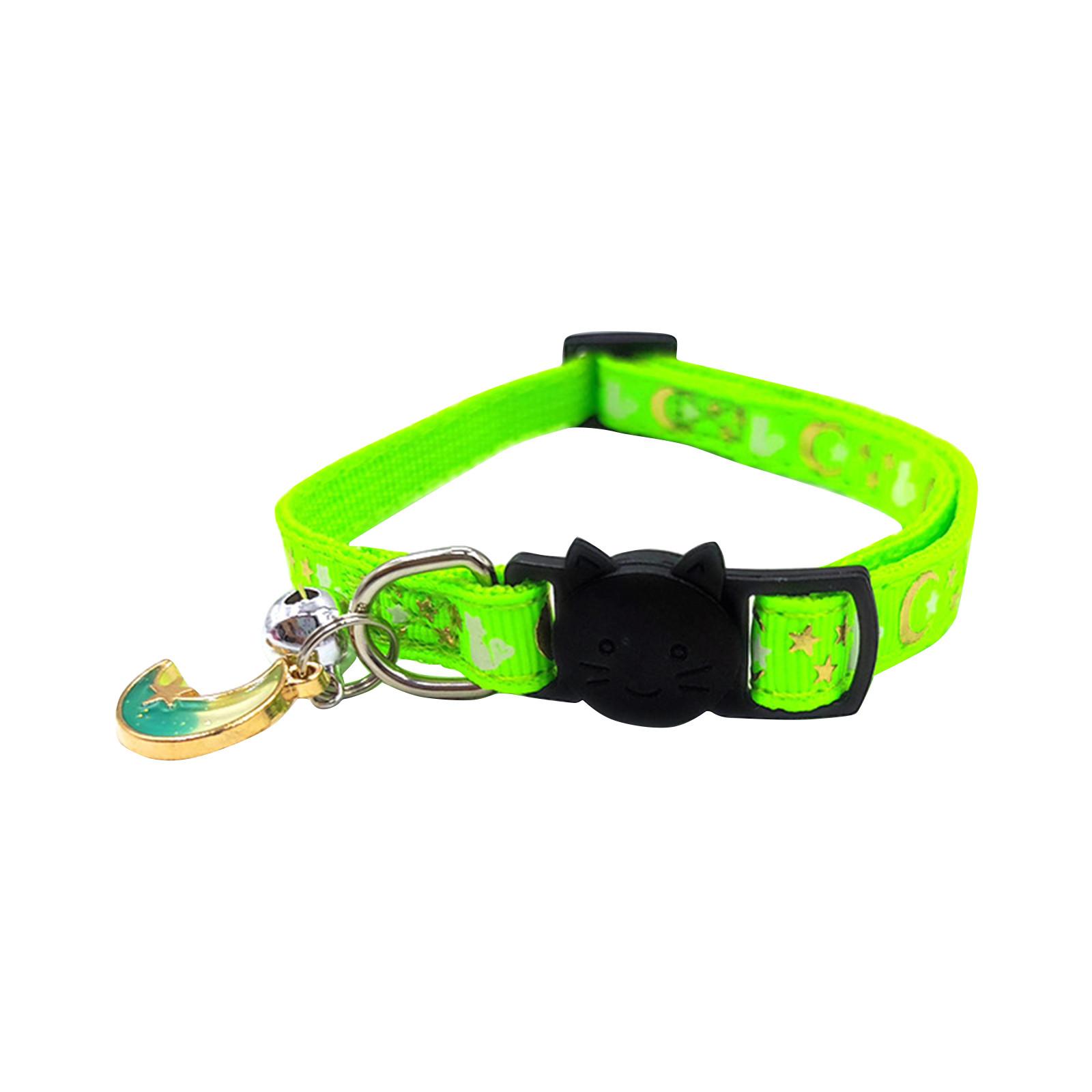 

Ошейники для кошек Breakaway с колокольчиками и звездами, симпатичные регулируемые безопасные ошейники с подвеской, светящиеся в темноте