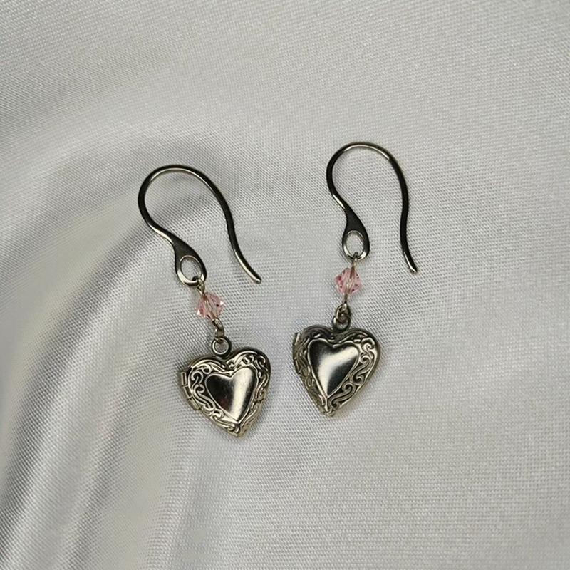 Orecchini Pendenti a Spirale Vortex Y2K Star Girl per Donna Vintage Occhio Maligno Croce Cuore Acciaio Inossidabile Gioielli Pendenti Accessori