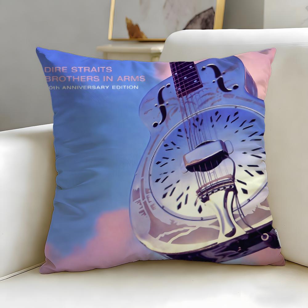 classic band Dire Straits Cushion Cover Soft  EasyWash Pillow Case  Versatile for Couch Bed Travel and Office