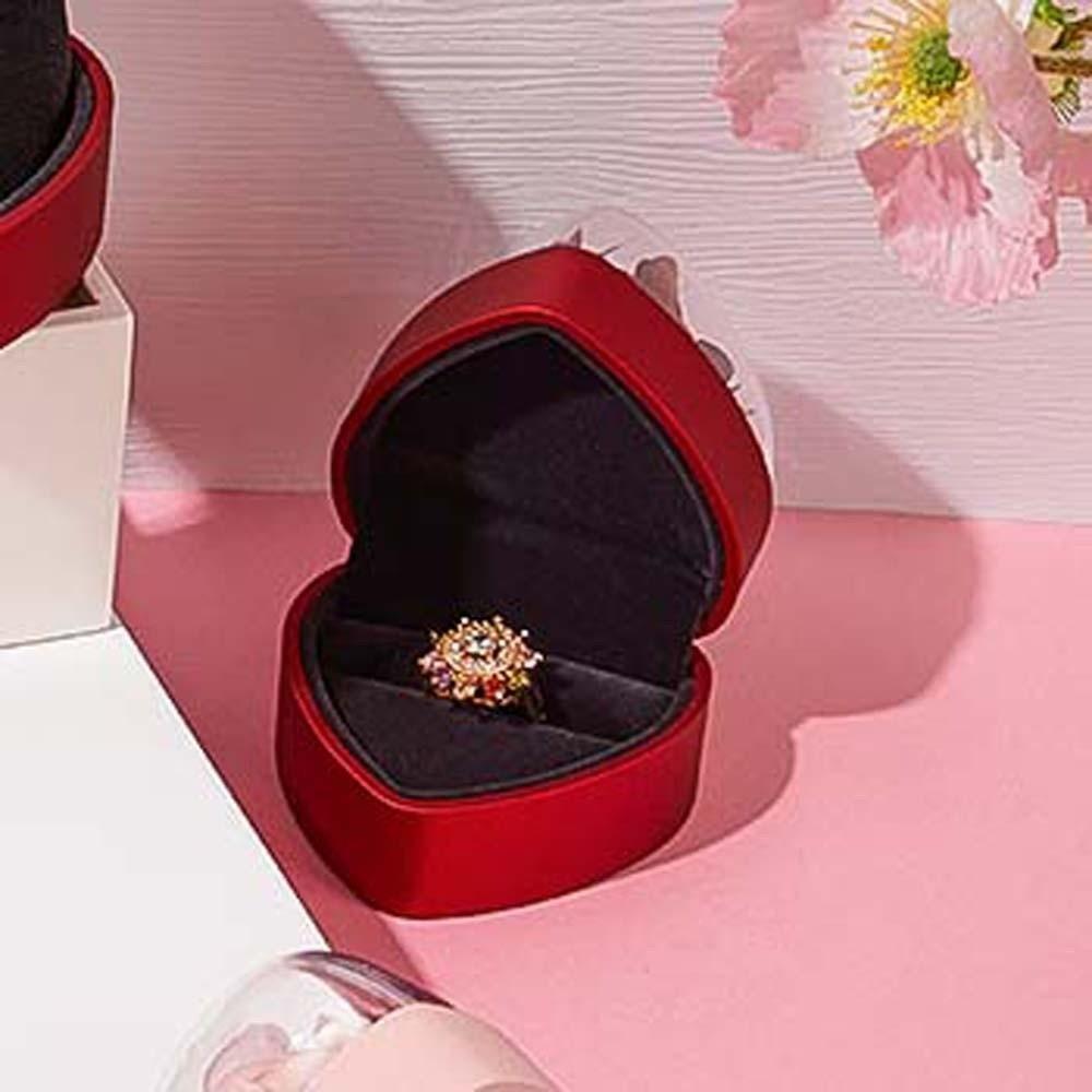 Composite Paper Heart Ring Box Acrylic Jewelry Organizer Jewelry Box Ring Display Case  Propose