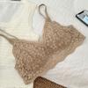 French Triangle Cup Sexy Lace Underwear Women's Suspender Beauty Vest Deep V Gathering Tub Top Breathable Vest Bra Cover
