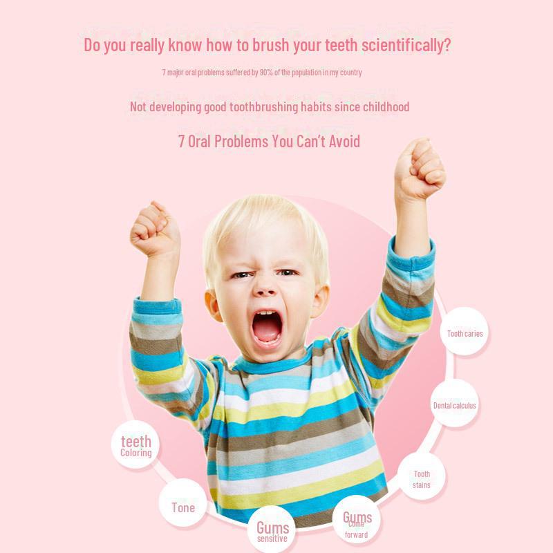 Children's Electric Toothbrush with Soft Bristles and Voice-Guided Brushing, Individually Packaged.