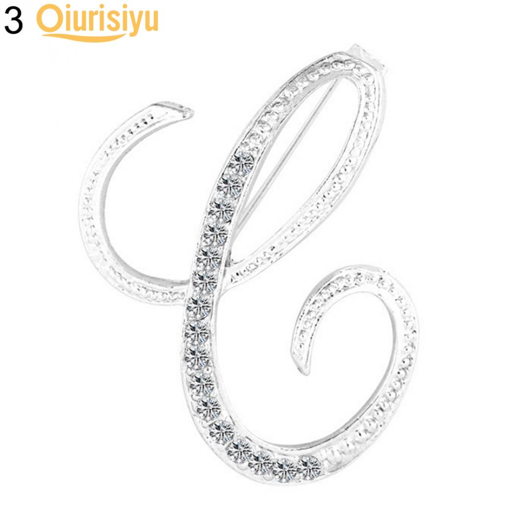 

1 шт. брошь со стразами и английскими буквами алфавита AZ, украшение на булавке C серебряный