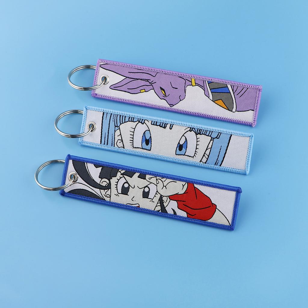 Cool Anime Key Tag Keychain Backpack Holder Goku Master Roshi Cartoon Anime Key Chain Bag Car Keyring Accessories Gifts