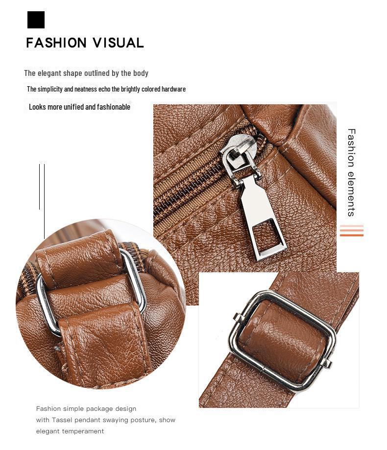 Trendy 2025 Washed Leather Shoulder Bag for Middle-aged & Elderly Women