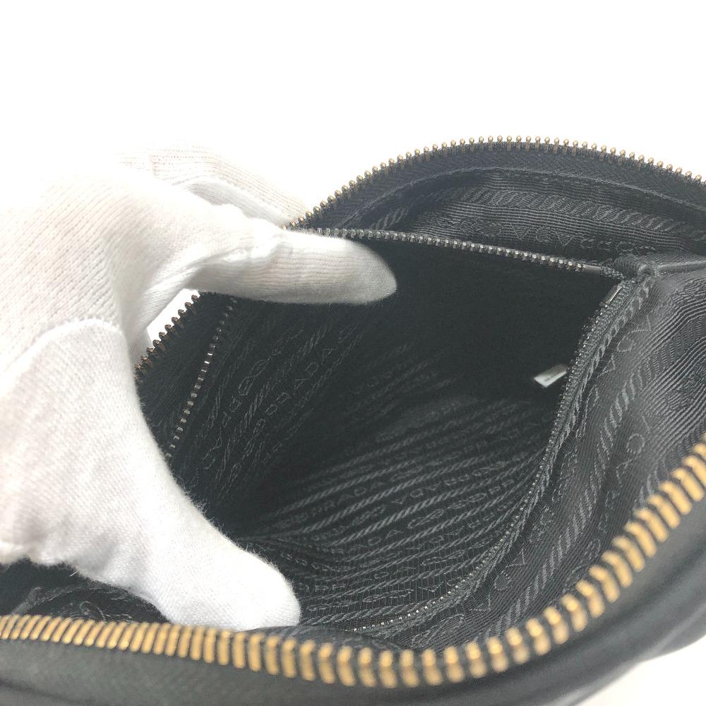PRADA VL033 triangle plate Waist Pouch Bag body bag Nylon Black