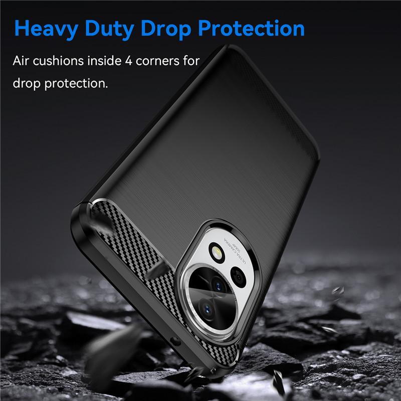 For Huawei Nova 12 Case For Huawei Nova 12 Cover 6.7 Inch Carbon Fiber Shockproof Silicone Bumper For Huawei Nova 12 Pro Ultra