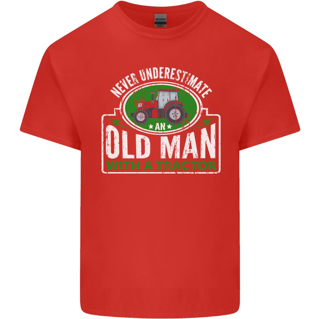 An Old Unisex With a Tractor Farmer Funny Unisexs Light Cotton TShirt