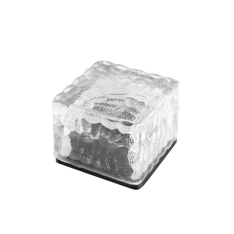 Waterproof Solar Ice Brick Garden Lights - Outdoor Glass Deck & In-Ground Lights