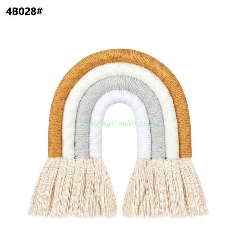 24TE Rainbow Macrame Wall Hanging for Kids Room and Home Decor Wedding Vase Ornament