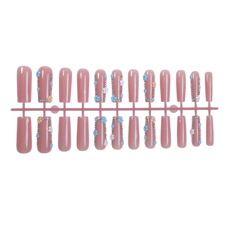 

Красочные накладные ногти в форме длинной трубы - набор из 24 штук для женщин