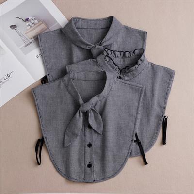 = Houndstooth Plaid Bow False Collar Children'S Wild False Collar Spring And Autumn Age Reduction Artifact Decorative Collar Lace-Up Shirt