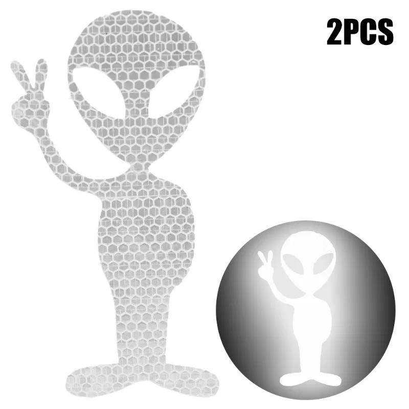 Alien Reflective Stickers For Car Night Warning Creative Styling Car Motorcycle Sticker Decals Auto Driving Safety Decals