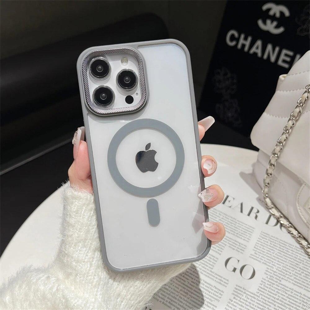 Clear Phone Case For iPhone 14 Pro Case iPhone 11 13 12 15 Pro Max Plus Shockproof Soft Bumper For Magsafe Wireless Charge Cover