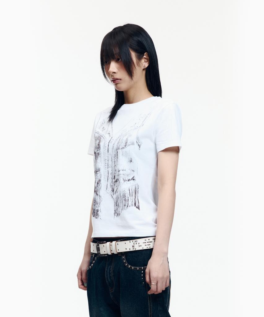 AAKAM Western Vest Half Top (White)