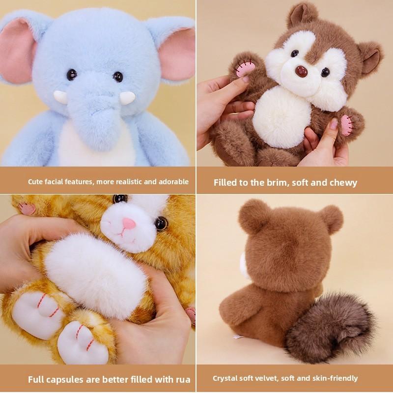 Elephant Stuffed Squirrel Animal Plush Doll Home Ornament Kids Present Birthday