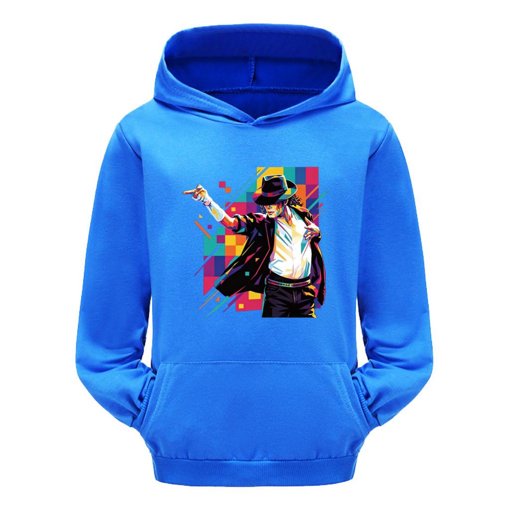 5712 Kids Boys Girls Singer Printed Hooded Pocket Long Sleeves Hoodies