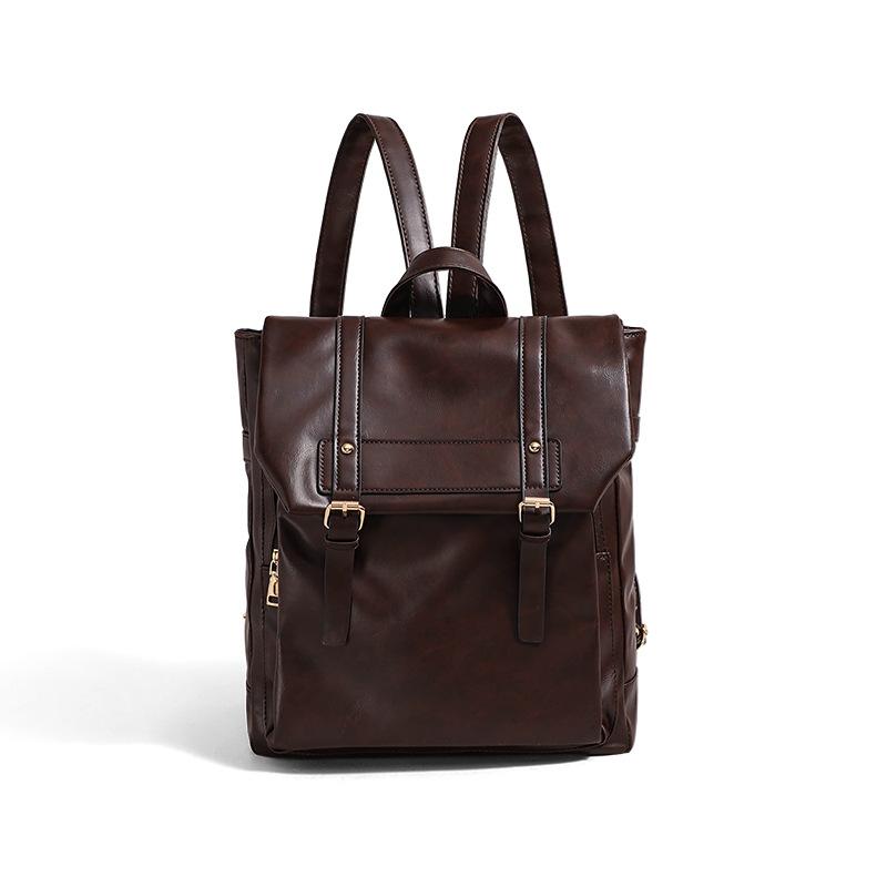 Backpack Girls School Bag Soft Leather Junior High School High School Students College Students Large Capacity Versatile Work Computer Bag Backpack