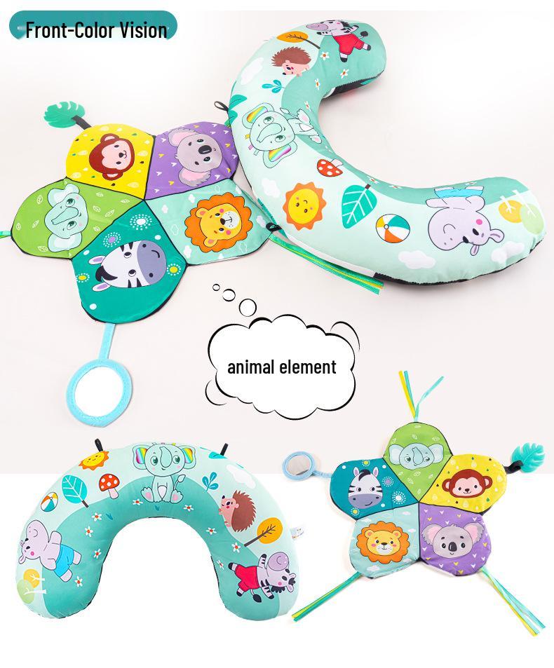 Dětský U-polštář pro polohu na bříšku a nácvik zvedání hlavičky