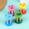 Kids Cartoon Wooden Castanets Five-stud Rattle Bells Baby Clapper Handle Musical Instruments Toys Educational Toys For Children