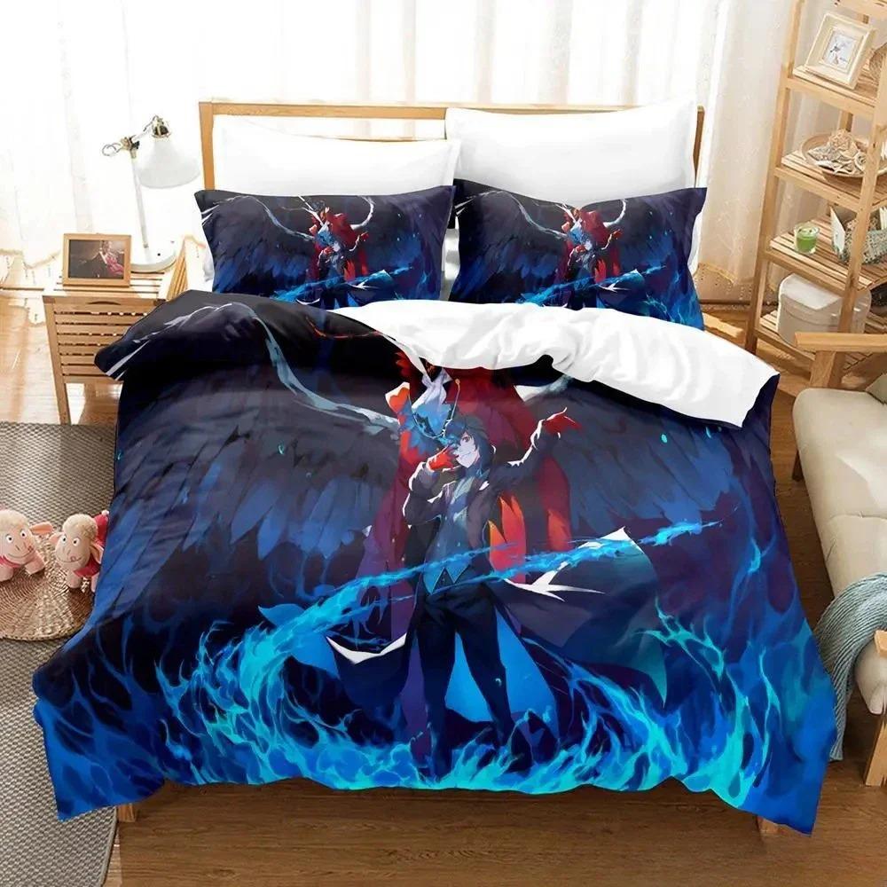3D-Druck Persona 5 Bettwäsche-Set Cartoon Anime Bettbezug Dreiteiliges Set für Erwachsenen Kinder Schlafzimmer Heimtextilien Geburtstagsgeschenk
