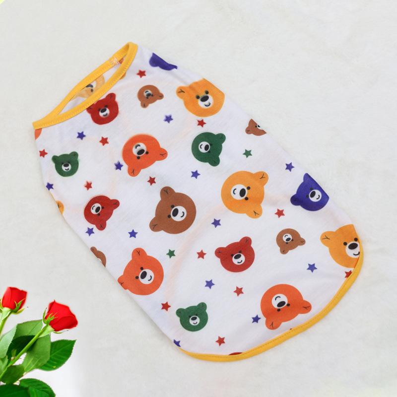 

Одежда для питомцев собака кошка жилет принт медведя милый дышащий новая одежда летняя одежда тонкий маленький средний пес 2XL белый