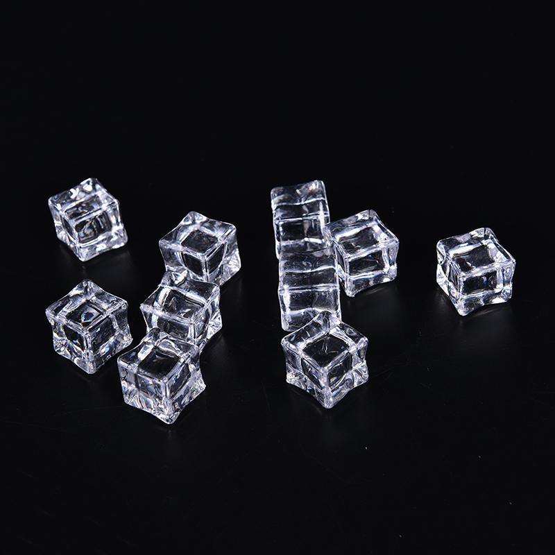 10Pcs/Pack Fake Artificial Acrylic Ice Cubes  Clear 2/2.5/3Cm Square,