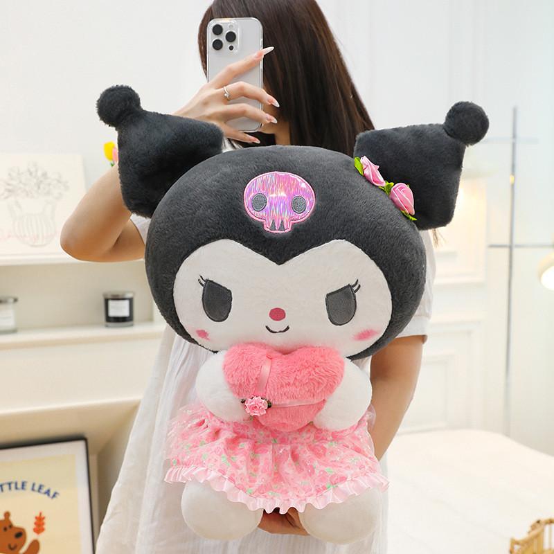 Romantic Flower Sea Kuromi Doll Melody Plush Toy Large Stuffed Doll Birthday Gift