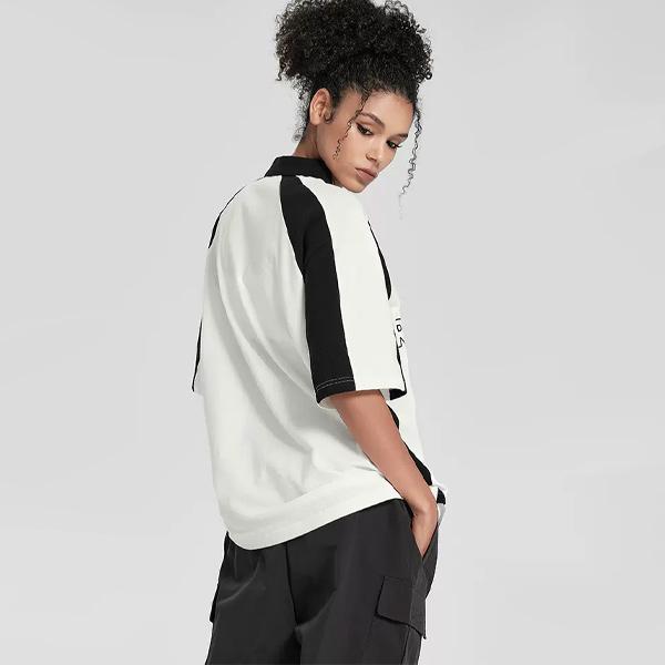 Reebok Color Block Letter Print Short Sleeve Polo Shirt Unisex Tops White 24SRM423UGW1