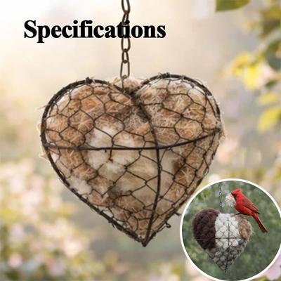 Hand-Made Fiber Bird Nest Heart Bird Nest Outdoor Courtyard Art Gardening Supply Material Scaffold Bee Nest Outdoor Garden Decor