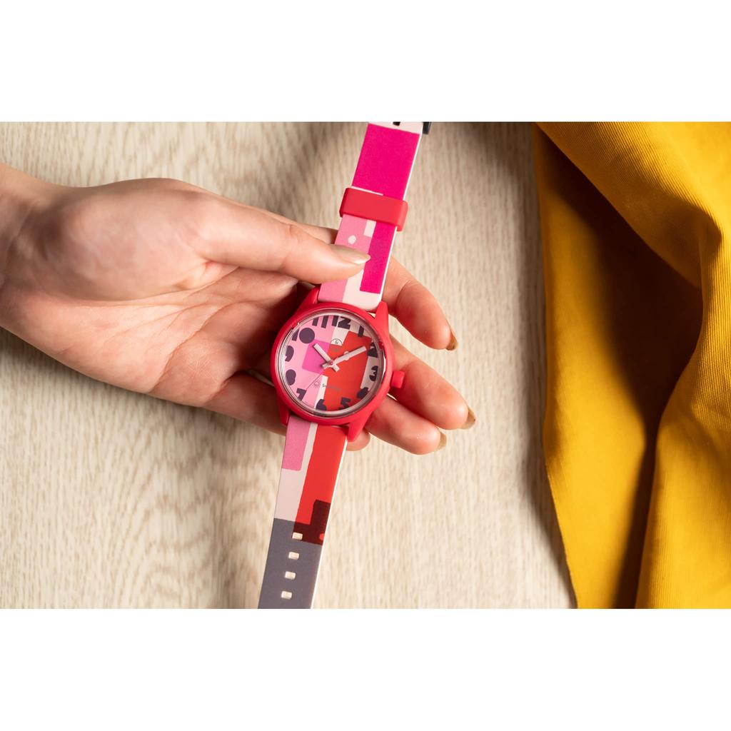 Cue and Cue Smile Solar Textile Designer Collaboration Model Solar Analog 10 ATM Voděodolný uretanový pásek červený [Citizen Watch] "Masaru Suzuki"