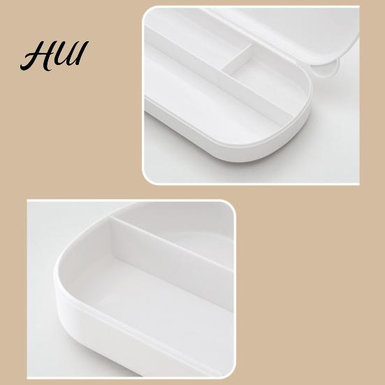 Pencil Storage Box Large Capacity Case with Compartments, Macaron Color Plastic Stationery Box, Portable Student Pen Bag for School Office Home
