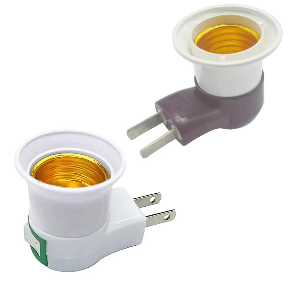 

1 Pcs E27 Light Lamp Bulbs Socket Base Holder With Switch US Plug Adapter ON/OFF Standard Screw-in Socket Outlet Converter E27