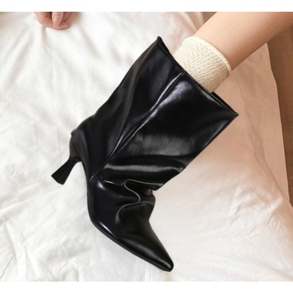 Designer Autumn Winter Pointed Toe Women Thin Heel Ankle Boots Street Style Slip On Party Short Botas Mujer