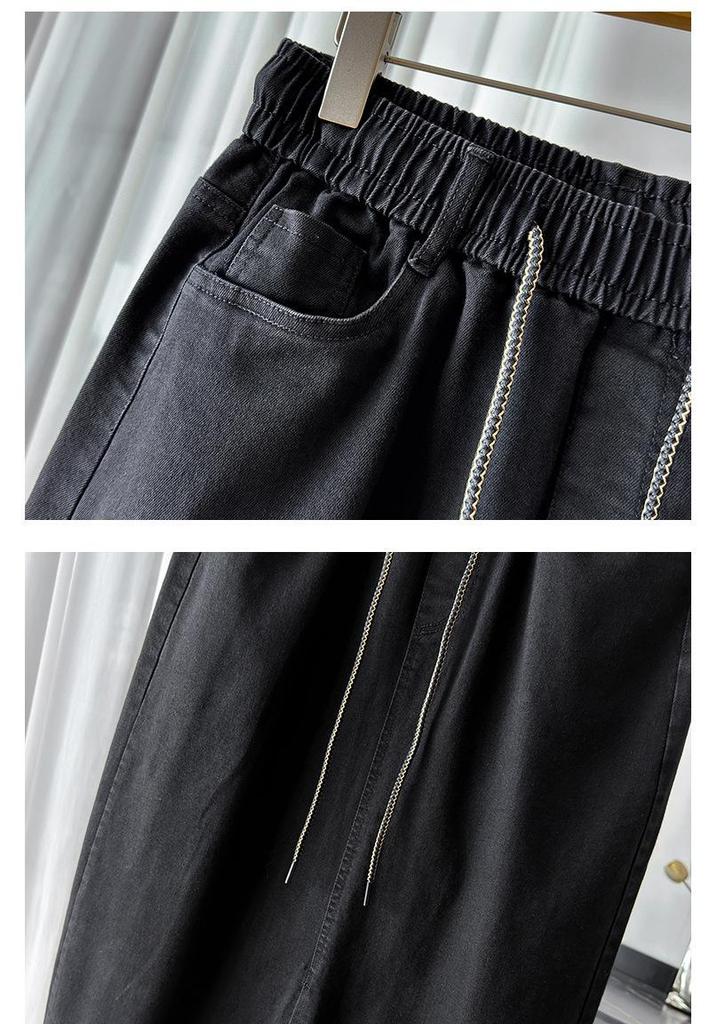 Autumn Women's Plus-Size Denim A-line Skirt with Front Slit, High Stretch, and Slimming Fit
