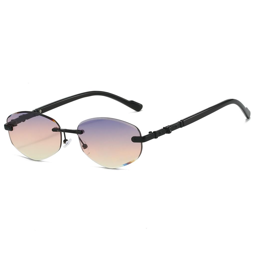 Fashion Rimless Polygon Metal Shades Women Original Brand Design Driving Sunglasses New Trendy Gradient Beach Sun Glasses