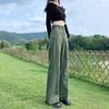 Korean Fashion Loose Versatile Wide Leg Jeans Women High Waist Solid Pocket Zipper Summer Thin Casual Straight Full Length Pants